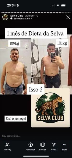Resultado da dieta da selva - depoimento de aluno do Selva Club